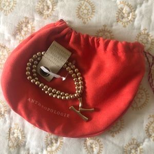 Anthropologie Monogram Beaded Bracelet - K